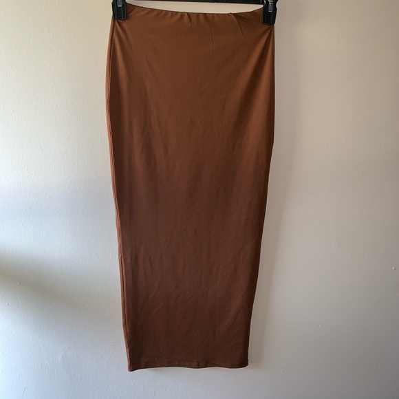 Fashion Nova | Olive Oil Midi Pencil Skirt - Picture 8 of 8